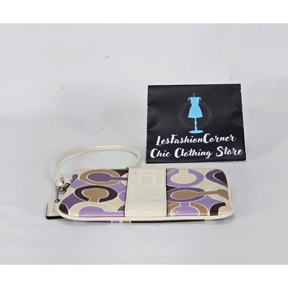 Coach Signature Women's Canvas Wristlet Clutch Purse 119 - Picture 10 of 13